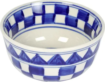 Produktbild von Küchenkaro Bowl Keramik creme/blau, D13 cm, H 7 cm