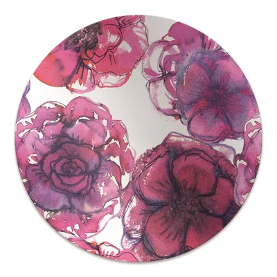 Produktbild von Rundmatte - Stuhlunterlage Bürostuhlunterlage - Rund Ø 100 cm - Bodenmatte - Fußmatte - rote Rosen