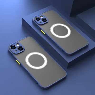 Produktbild von Magsafe Handy Hülle für Apple iPhone 13 mini Schutzhülle Magsafe Magnet Cover Bumper Kameraschutz Case Farbe: Blau