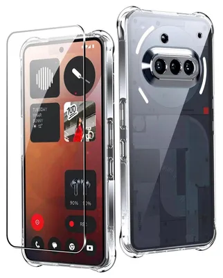 Image de Coque transparente pour Nothing Phone 3A, avec protection d'écran en verre trempé, en TPU, résistante aux chocs