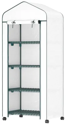 Zdjęcie produktu dla Szklarnia z rolką, półki, szklarnia z folii zimowej ze stali, szklarnia na balkon, ogród, domek na pomidory 69 x 50 x 165 cm, szklarnia na pomidory na pomidory, kwiaty, rośliny, biała