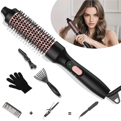 Produktbild von Thermobürste, Thermal Brush Ionische Lockenbürste erhitzt zur Erzeugung natürlicher Locken, Heiße Rundbürste für Blowout Express