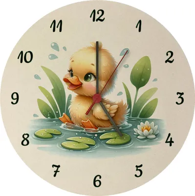 Produktbild von Planschente Ente Wanduhr aus MDF