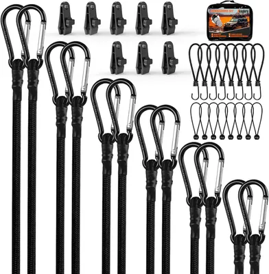Produktbild von Expander mit Haken, 36-teiliges Set Spanngummis mit Karabiner