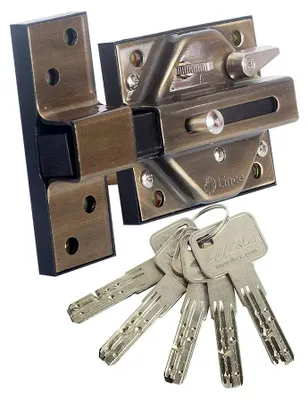 Schloss mit Schlüssel, Englisch Bronze, poliert, 7930RBI