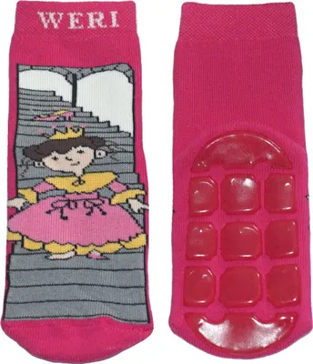 Produktbild von Kinder ABS-Socken aus Baumwolle Aschenputtel Pink Größe 31-34