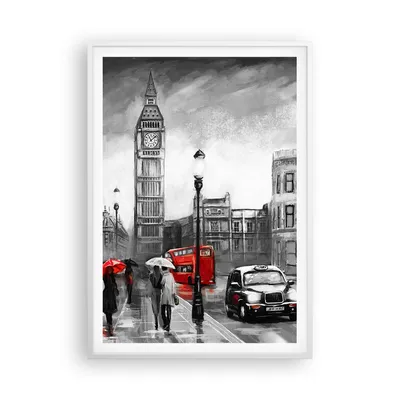 Produktbild von Gerahmtes Poster - Weißer Rahmen - London Bus - 70x100 cm - Wand Bild - Wanddeko - Wandbilder - Kunstposter - Wandposter - Bilderrahmen - Bilder - Kunstdruck - Wandbild - P2WPA70x100-3939