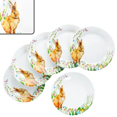 Obrázek produktu pro 6x Velikonoční talíř Ø19,4cm porcelán 6 osob snídaňový talíř Velikonoce
