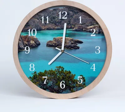 Produktbild von Holzuhr 20fi cm wanduhr - Meerlandschaft