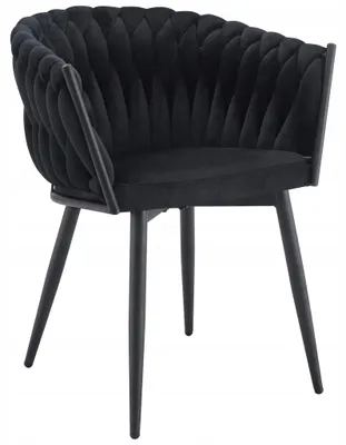 Zdjęcie produktu dla Nowoczesne stylowe krzesło jadalnia salon welur glamour Glam KT220 czarne