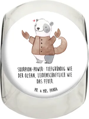 Produktbild von Mr. & Mrs. Panda Bonboniere Skorpion Astrologie XL 2000ml - Weiß - Geschenk, Vorratsbehälter, Kaffeedose, Tierkreiszeichen, Sternzeichen, gewürzglas, schraubglas, Teedose
