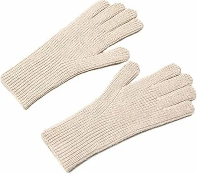 Produktbild von Gestrickte Telefonhandschuhe mit Fingerausschnitt uni beige