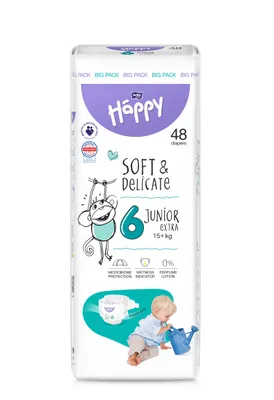 A package of baby diapers with illustrations and text.