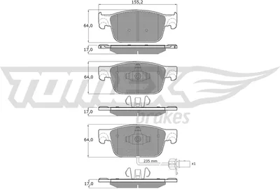 Produktbild von TOMEX brakes Bremsbeläge Satz Vorne Bremsklötze für AUDI A4 B9 Avant (8W5, 8WD) TX 18-21