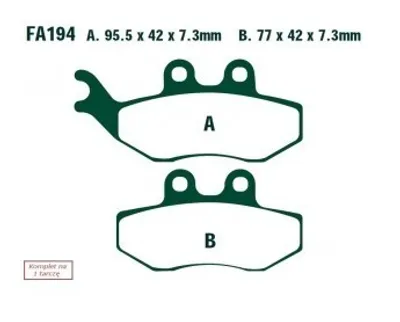 Zdjęcie produktu dla Klocki Hamulcowe Moto  Yamaha Xt 125 X (13D2) (07) Derbi Senda 125 R (04)
