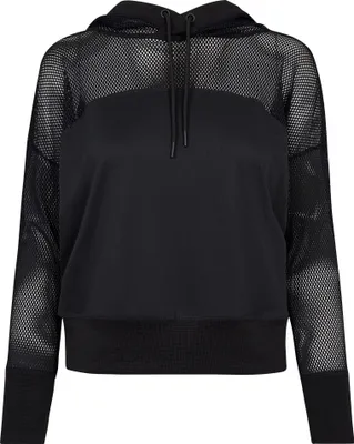 Immagine prodotto di Urban Classics Donna - Felpa con cappuccio Sport Fitness Mesh schwarz XL