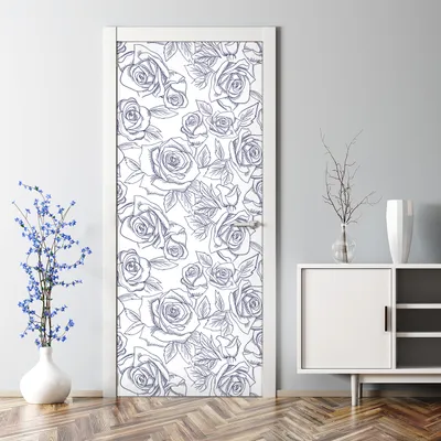 Produktbild von Dekorative Türtapete selbstklebend Klebefolie Türaufkleber Aufkleber Hawaiianische Blumen 70 x 200 cm