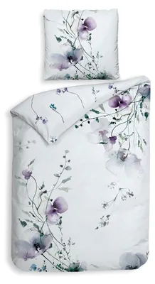 Produktbild von Heckettlane Bettbezug Baumwoll-Satin Avalia - 135x200 cm + 1 Kissenbezug 80x80 cm in der Farbe White