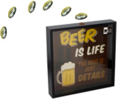 Produktbild von Kronkorkensammler - Flaschenverschluß Sammelkasten - Bierdeckel-Sammler und Sammelbox - Deckelsammler zum Aufhängen