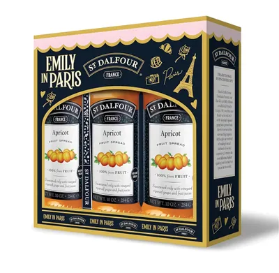 Produktbild von St Dalfour Emily in Paris Aprikosen Fruchtaufstrich, 284g, 3er Pack, ohne Zuckerzusatz, 100% Frucht
