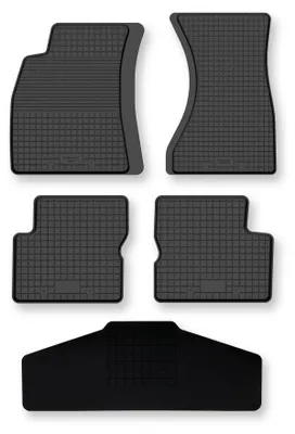 Image de Tapis de sol en caoutchouc + tunnel pour Audi A5 F57 2020-2022 (cabriolet) – 5 pièces, noirs, semi-universel, adapté