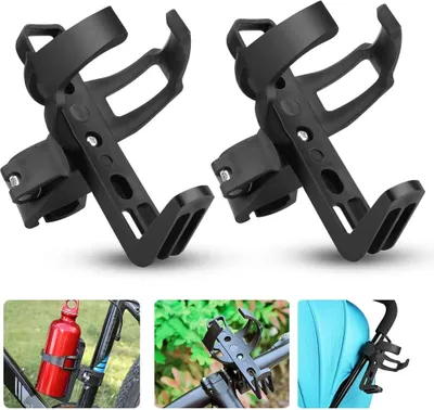 Produktbild von Flaschenhalter Fahrrad, 2er Set Getränkehalter Fahrrad Flaschenhalter 360 Grad Drehbar Trinkflaschenhalter Wasserflaschenhalter Trinkflaschenhalterung für Fahrrad Kinderwagen Fahrrad Zubehör