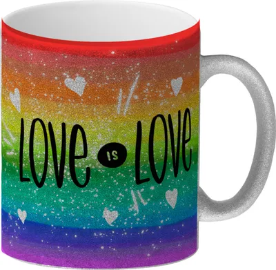Produktbild von Love is Love Glitzer-Glitzer-Kaffeebecher