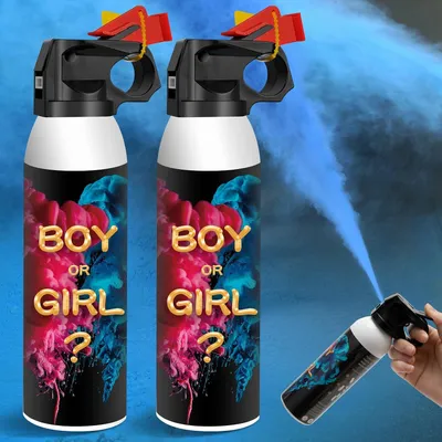 Productafbeelding van Gender reveal confetti kanon poppers - Set van 2 - Gender reveal rookbom - 100% biologisch afbreekbaar - Babyparty
