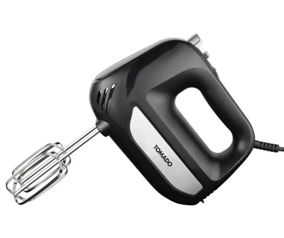 Produktbild von Tomado THM3001B – Handmixer – 6 Geschwindigkeitsstufen – Turbofunktion – Schneebesen und Knethaken – Schwarz