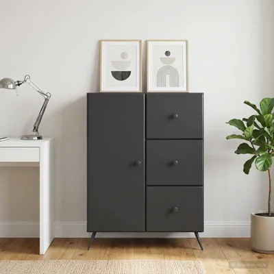 Obrázek produktu pro vidaXL Komoda černá 66 x 34,5 x 90 cm dřevotřísková deska