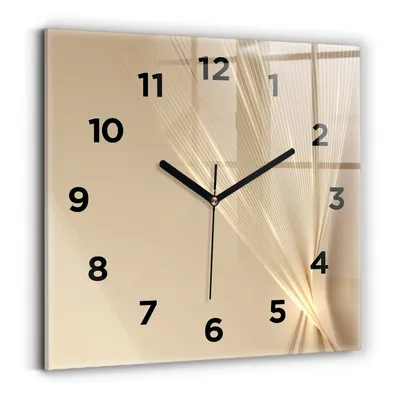 Produktbild von Wallfluent Wanduhr – Stilles Quarzuhrwerk - Uhr Dekoration Wohnzimmer Schlafzimmer Küche - Zifferblatt - schwarze Zeiger - 30x30 cm - Abstraktes Licht