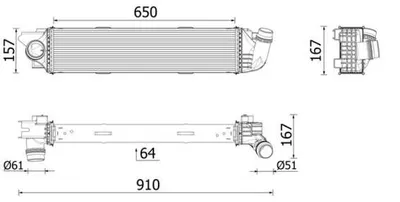 Produktbild von MAHLE CI 701 000P Ladeluftkühler LLK für OPEL Vivaro B Combi (X82) Turbo Intercooler