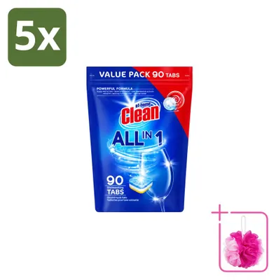 Produktbild von 5 x At Home All-in-1 Geschirrspültabs - Kräftige Reinigung - Sparpackung - 5 Stücke