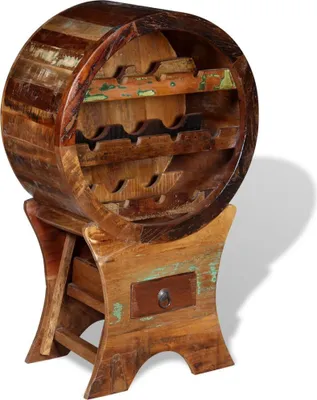 Productafbeelding van Wijnrek van gerecycled massief hout, 55 x 90 x 30 cm