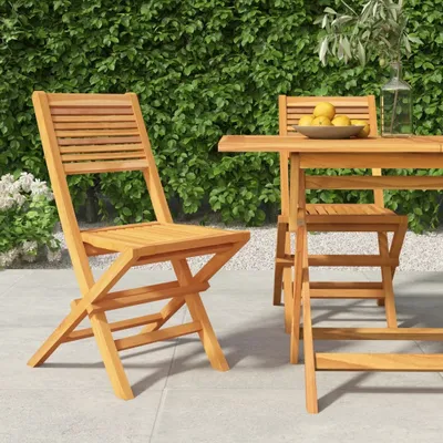 Produktbild von Gartenstühle 2 Stk. Klappbar 47x62x90 cm Massivholz Teak , Gartenstühle Design 2024