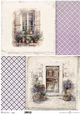 Immagine prodotto di Carta di riso per decoupage A3 ITD-1079L finestre, porte, lavanda