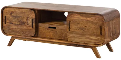 Immagine prodotto di MASSIVMOEBEL24 | MAILAND #125 Mobile TV in legno di sheesham - laccato / marrone chiaro 134x70x47