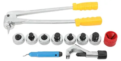 Produktbild von Rohr Expander Set - Kupferrohr Aufweiter Werkzeugset - 7 Expansionsköpfe - Pressverbindung - Legierung - Für HVAC und Klimaanlage