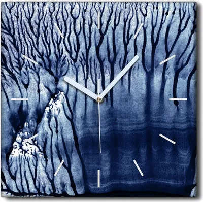 Produktbild von Coloray Uhr auf Leinwand 30x30 cm Wand Uhr Dekoration Wohnzimmer Segeltuch weiße Zeiger -Abstraktion Aquarell