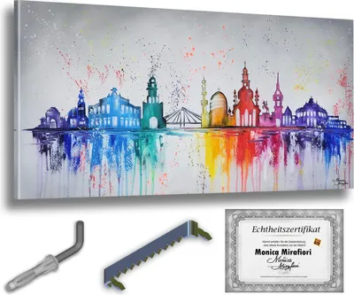 Produktbild von Monica Mirafiori I 100% HANDGEMALT I Gemälde "Drezno" I 140x70cm | Gemälde Handgemalt | Acrylgemälde | Sehr Großes Acrylbild I Moderne Kunst I Kunstbilder