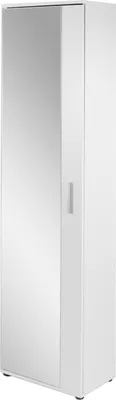 Produktbild von byLIVING Hochschrank Jakob, 49x196x30 cm, Melamin weiß, mit Spiegel