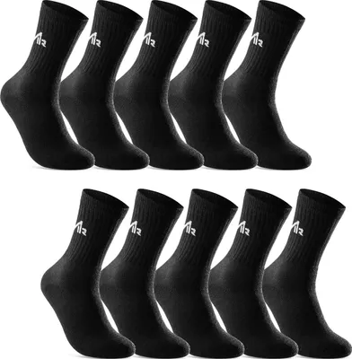 Produktbild von 10 Paar Damen & Herren Sport Socken Tennissocken Arbeitssocken 10300 - Schwarz ( 39-42 )