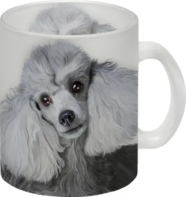 Produktbild von Glas Tasse mit Pudel Motiv