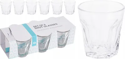Obrázek produktu pro Sada 6 sklenic na panáky Excellent Houseware, žáruvzdorné sklo, 5x5,5 cm, 40 ml, transparentní