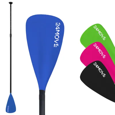 Produktbild von 24MOVE® Paddel Einzelpaddel Stechpaddel für SUP Stand Up Board, Kajak, Leicht aus Aluminium 210cm, verstellbar blau