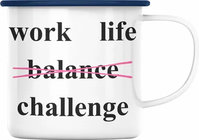 Produktbild von Trendation - Lustige Emaille Tasse mit Spruch für Frauen Männer Arbeit Büro Lustig Emaille Tassen Becher mit Sprüchen Kollegin Geschenk Sarkasmus Challenge (Blau)