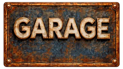 Produktbild von Blechschild 15x30cm - Garage Retro Türschild Werkstatt Garage Deko