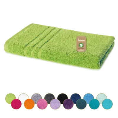 Produktbild von Lavea® Handtücher 50x100 cm, Frottierserie Bali, 100% Baumwolle, saugstark, weich, Set, waschbar, trocknergeeignet, Gästehandtücher - Apfelgrün