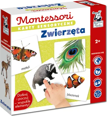 Produktbild von Montessori. Karty sensoryczne. Zwierzęta 2+