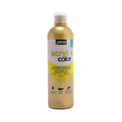 Produktbild von Pébéo Acrylcolor Flüssige Acrylfarbe, 500 ml, Gold